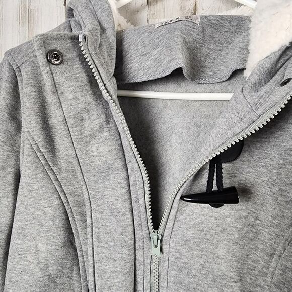 Doublju Horn Button Hooded Coat Gray Size Medium - Picture 5 of 12